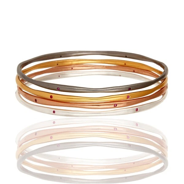 VALENTINO Set 4 Bracciale Multicolore con Zirconi Rosso Nuovo Moda Gioielli Regalo per Moglie