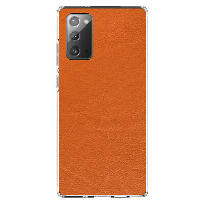 Clear Case for Galaxy Note Orange Leather Texture