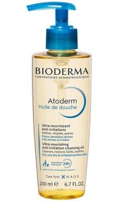 Bioderma Atoderm Shower Oil 200ml Pump Bottle - Ultra-Nourishing Anti-Irritation