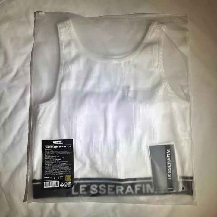 大切な 【ラス1】LE SSERAFIM COTTON BRA TOP (WHITE) アイドル