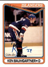 Ken Baumgartner Signed Auto 1990-91 O-Pee-Chee card New York Islanders