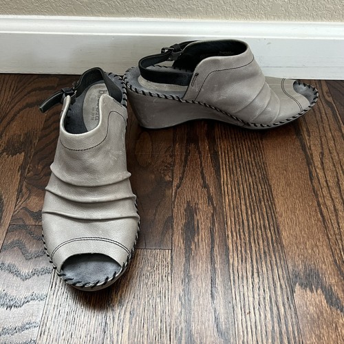 Bussola Baracoa Glove Wedge Sandals Capretto Vapor Black Women’s 40 US 9 Buckle - Picture 8 of 19