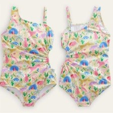 Boden Girls 13/14Y Ruched Cut Out one piece Swimsuit In wildlife print