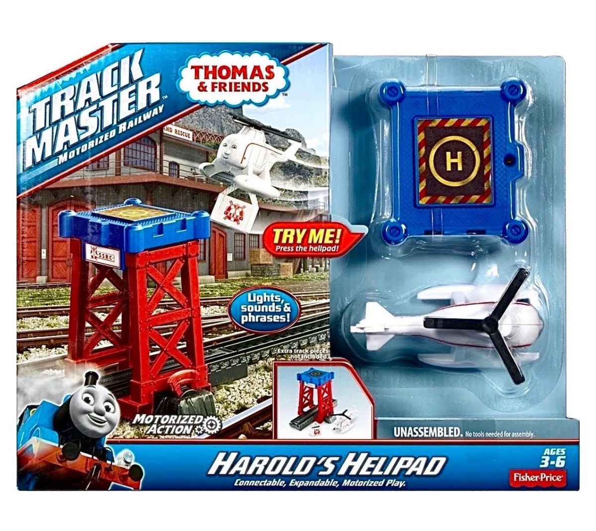Thomas Friends Trackmaster Harold's Helipad Pack with Lights and