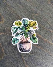 Houseplant Vinyl Stickers, Potted Plant Stickers, Laptop Sticker, All Purpose