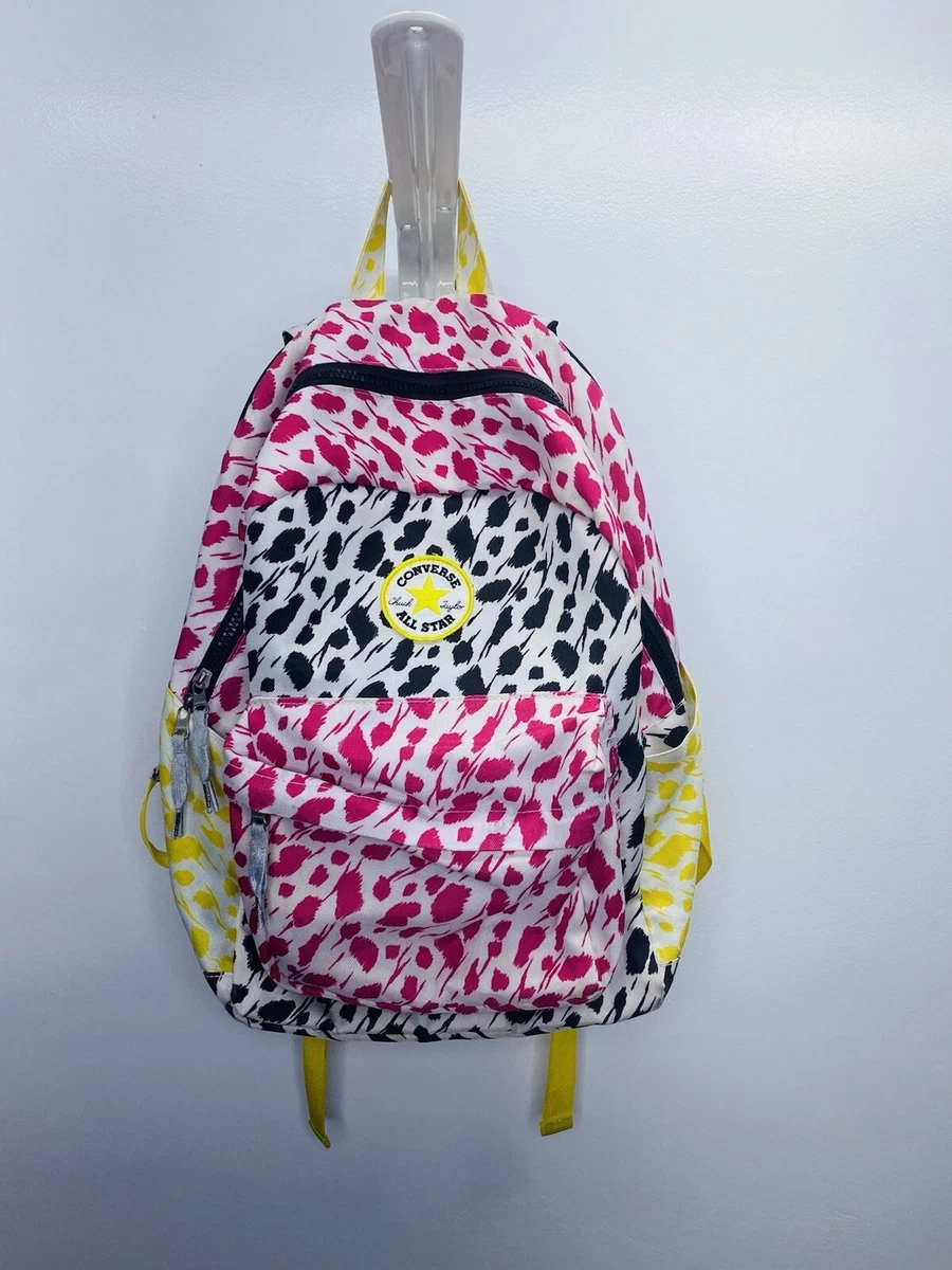 Converse Chuck Taylor Leopard Print Backpack Pink Yellow Colorful