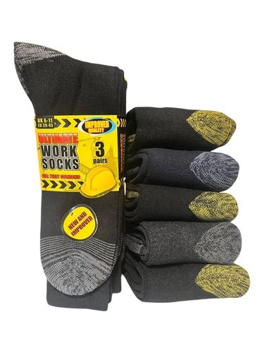 6 Pack Mens Work Socks - Thick Boot Socks for Men size 6-11 Cushioned Padded