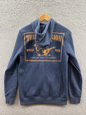 True Religion Online Exclusive Horse Shoe Logo Blue Zip Up Hoodie