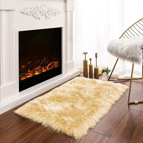 Latepis Faux Fur Sheepskin Area Rugs Soft Shaggy Carpet for Living Room Bedroom - Picture 65 of 219