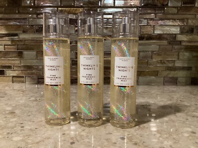 BATH & BODY WORKS TWINKLING NIGHTS Fine Fragrance Mist 8oz Lot X3 Free Ship