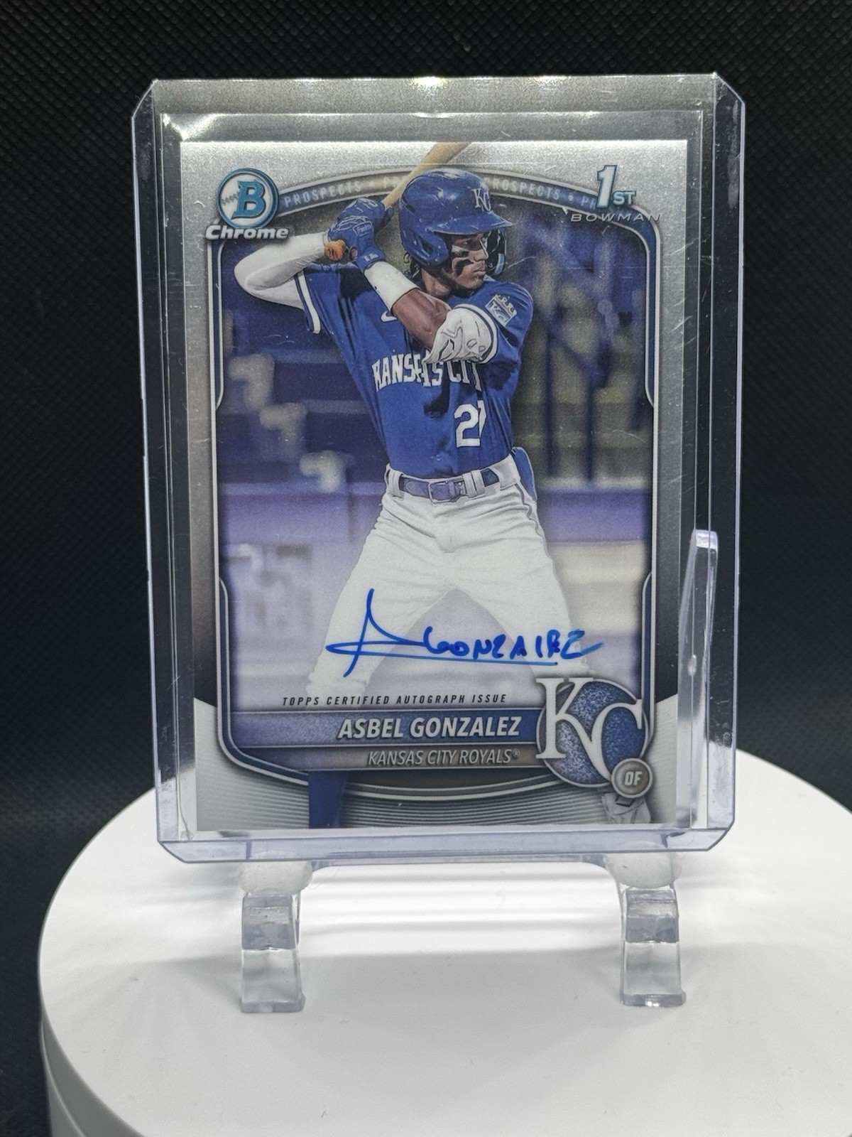 ASBEL GONZALEZ 2025 BOWMAN CHROME 1ST AUTOGRAPH BASE ROYALS AUTO