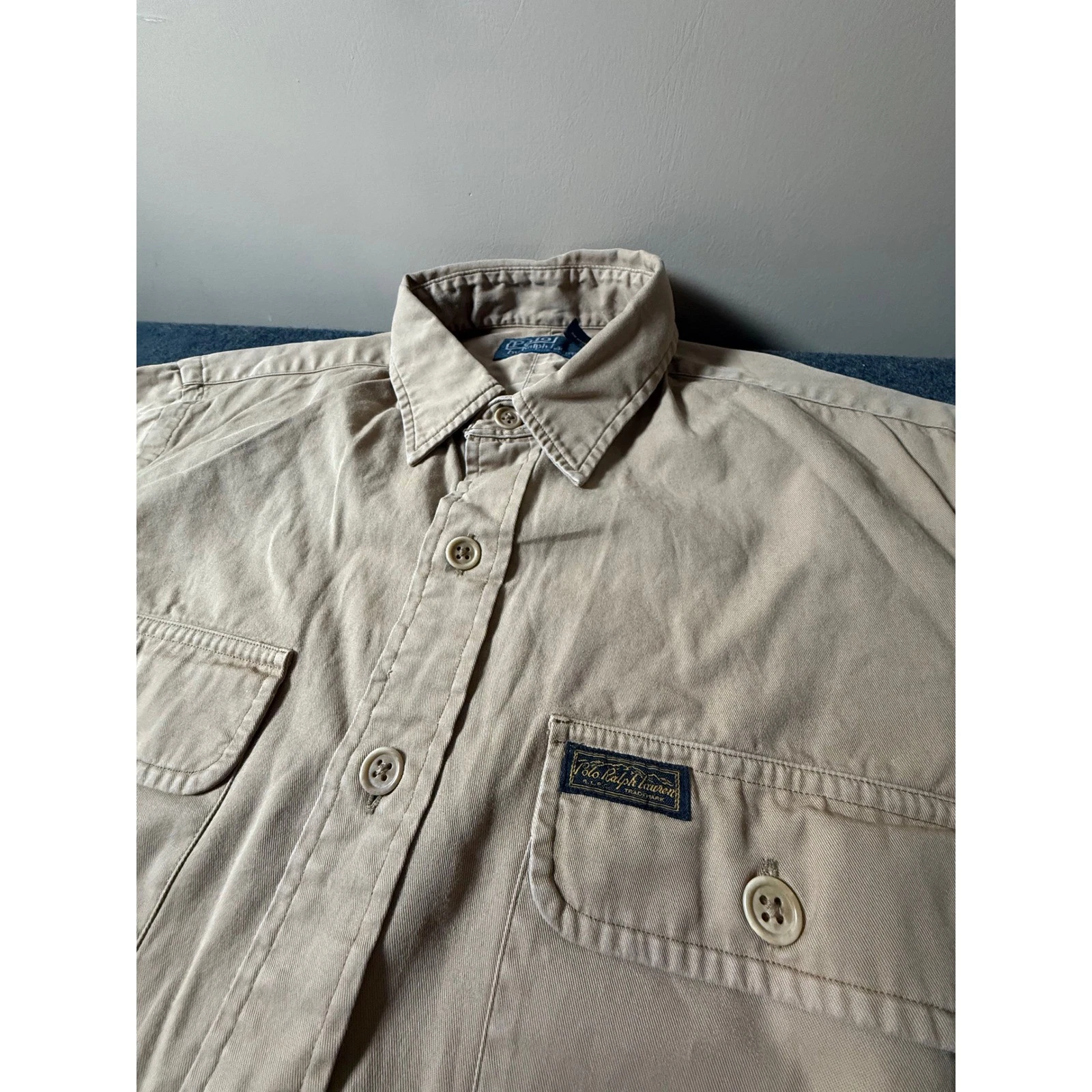 Polo Ralph Lauren Mens Tan Cotton Twill Utility Button Down Shirt Medium
Opens in a new window or ta