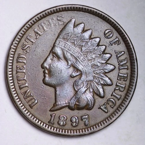 1897 Indian Head Cent Penny VF / XF SHARP LIBERTY
