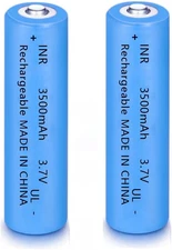 2 Pcs 18650 Rechargeable 3.7V High Capacity 3500Mah Genuine18650 Button Top Batt