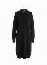 GAP True Black Long Sleeve Polo Sweater Dress 100% Cotton Collared V-Neck Sx S