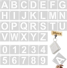 36 Pcs 4 Inch Reusable Letter  Number Stencils - 36 Pcs Alphabet Art Craft Temp