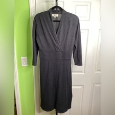SALE - Kaspar Gray V-Neck Sweater Dress, size M