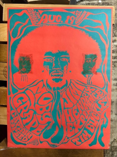 1967 2. Druck Original Jimi Hendrix Moby Grape Konzert Poster von R. Tolmach