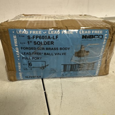 6pk Nibco SFP600ALF1 NIBCO SFP600A-LF 1 290839 Ball Valve C X C 1'', Lead Free
