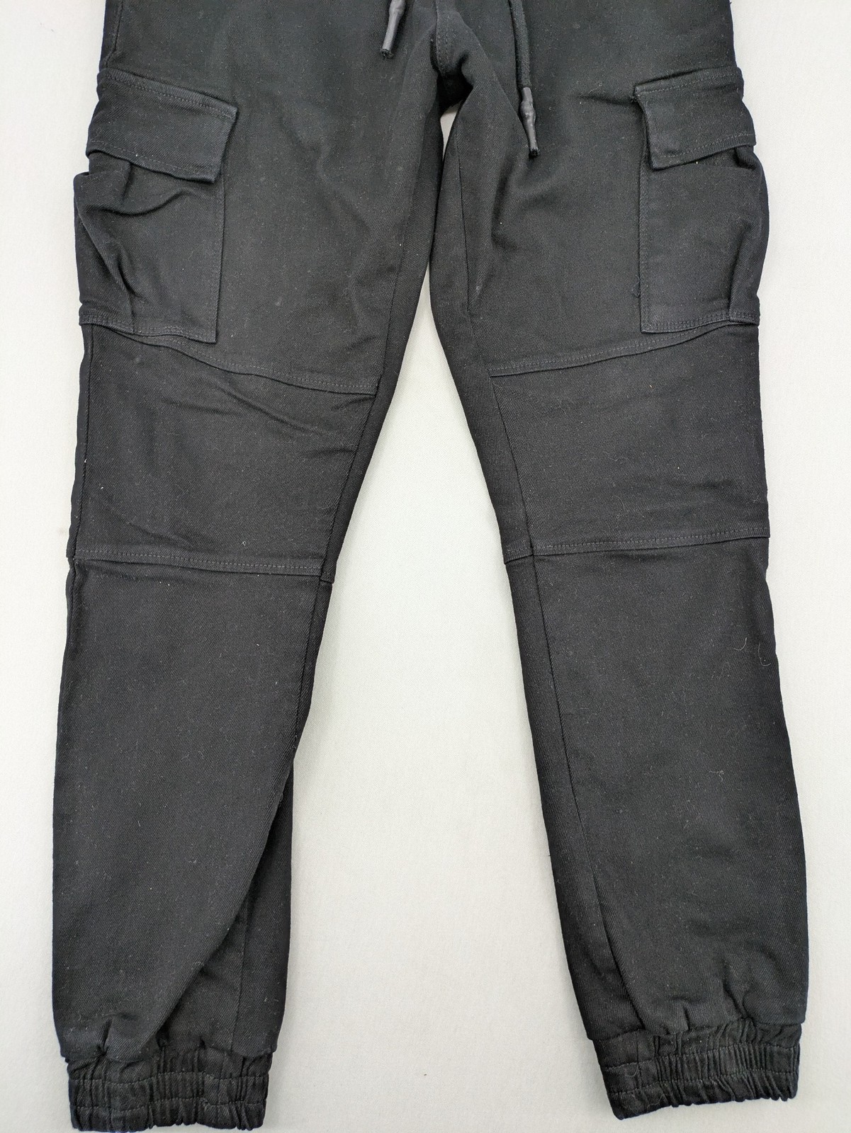 DEF Herren Cargo Jogginghose 30 Schwarz Baumwolle Stretch Gummibund Tapered image 3