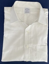Brooks Brothers Mens Non Iron Supima Cotton White Long Sleeve Dress Shirt 17-35