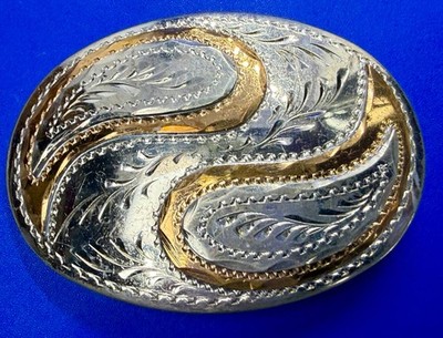 Hand Made Wil Aren Vintage Western Flower Swirl Design Ornate Belt Buckle