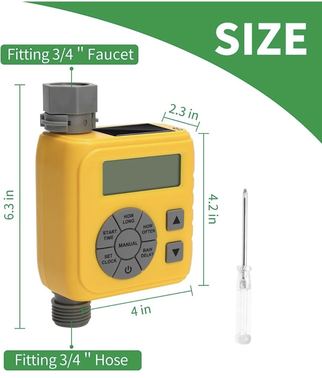 Irrigation Sprinkler Water Timer Programmable for Garden Hose Solar/Battery