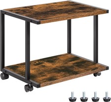Under Desk Printer Stand 2-Tier Industrial Printer Cart W/ Storage Shelf Mobile