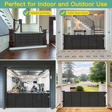 Reinforced 60" Wide Retractable Baby Gates with Upgraded Rods - Bottom Anti-E...