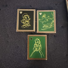 Disney Hidden Mickey Character, Chalk Sketch Pin Lot