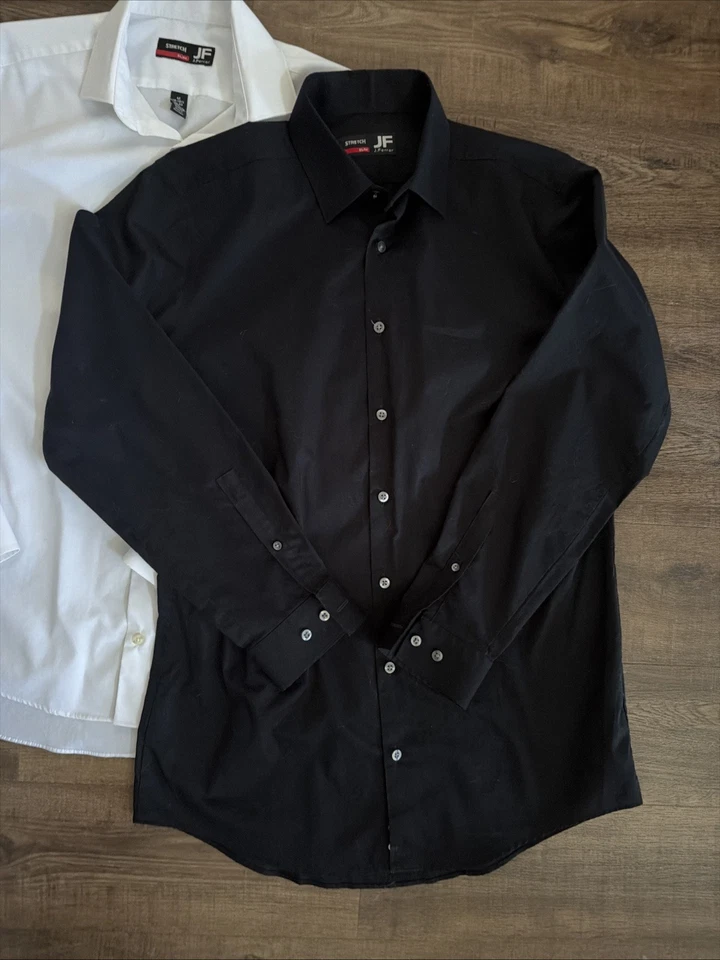 J. Ferrar Lote de 2 Camisas de Vestir Para Hombre Cuello Talla 15 1/2 32 33 Medianas Delgadas Foto 4 de 4