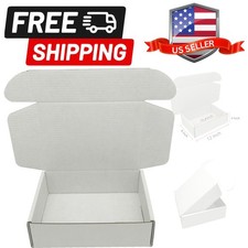 White Cardboard Shipping Box Mailers 12 x 8 x 3 Inch Corrugated Packaging Sto...