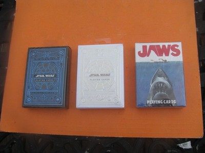 New- Theory 11 Playing Cards Star Wars White & Blue and Aquarius Jaws - Sealed