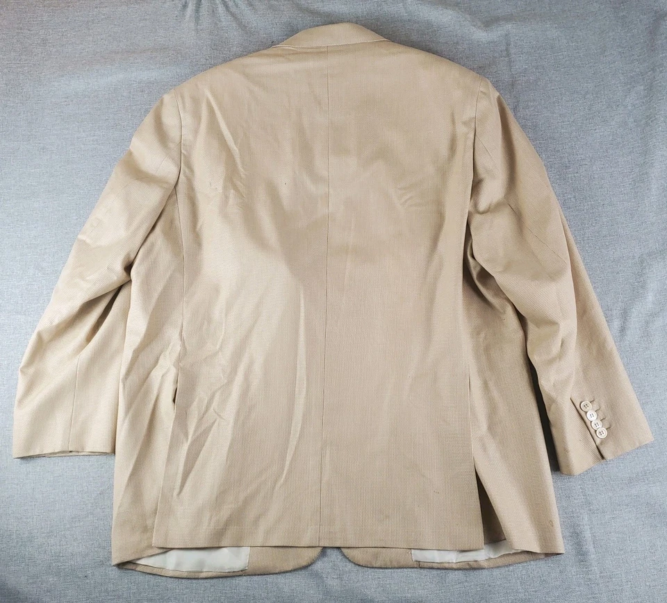 Abrigo Deportivo Brioni Toscana Hombre 50 Amarillo Micro Cuadros Cachemira Medio Forrado Italia Foto 3 de 4