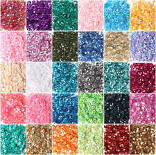 4MM Loose Sequins, Bulk 30 Assorted Color 25000PCS Rainbow round Cup Sequins Emb