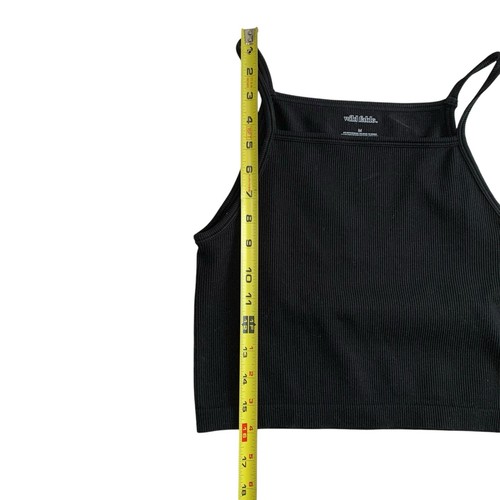 Wild Fable Cropped Tank Top Women Size Medium Black Ribbed New With Tags Stretch - Picture 6 of 6