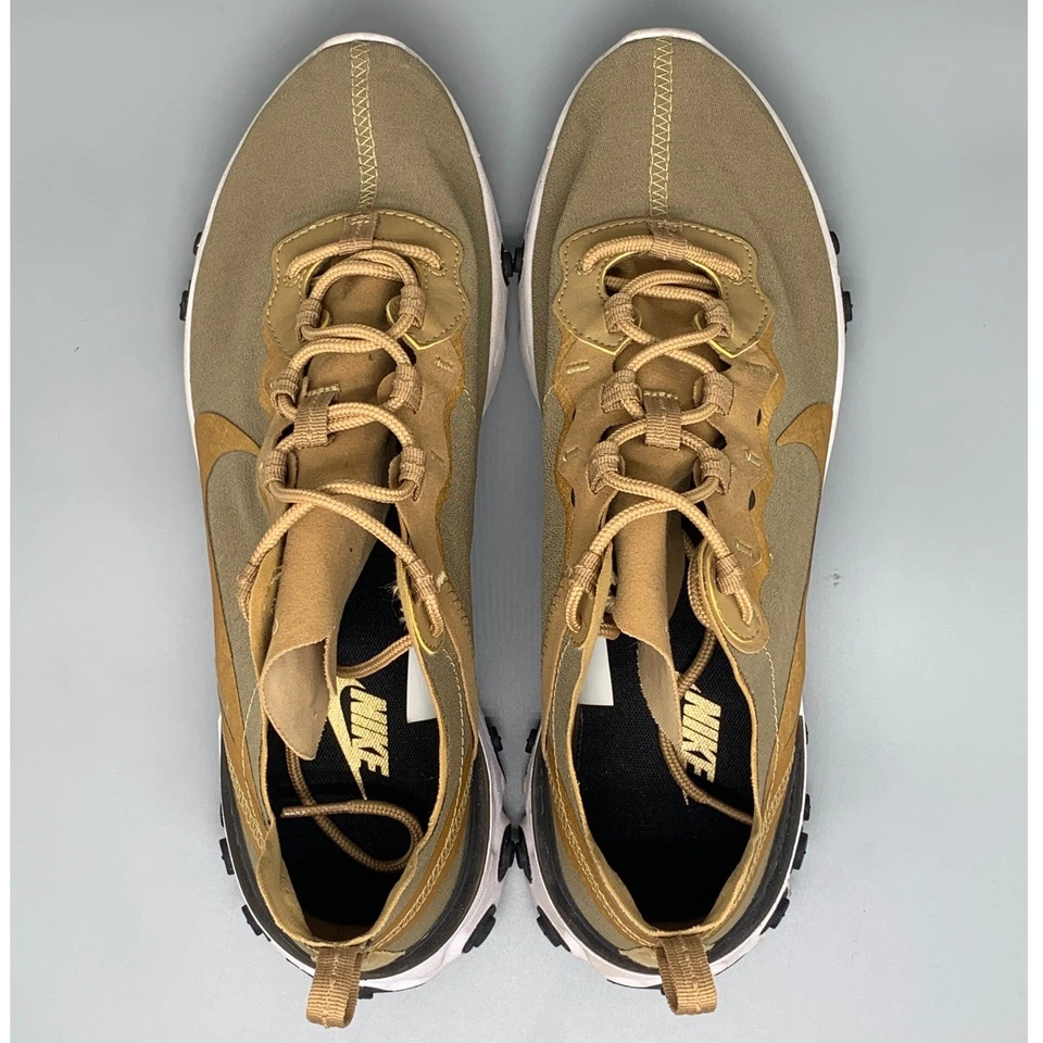 Nike React Element 55 Metallic Gold Running Shoes BQ6166-700 Men's Sz 9.5 - Image 4 of 4