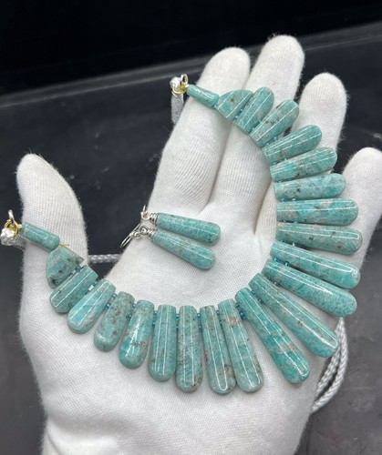 natural Amazonite necklace set top quality from afghanistan - Picture 5 of 6