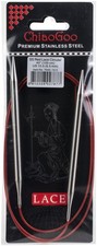 ChiaoGoo Red Lace Stainless Steel Circular Knitting Needles 40"-Size 10.5/6.5mm