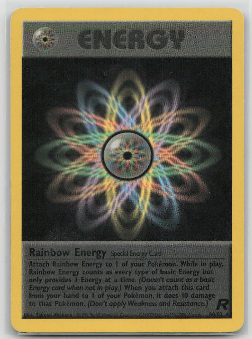 Rainbow Energy 80/82 Rare Team Rocket Pokemon Unlimited Heavily Played