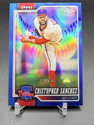 2026 Topps Chrome Christopher Sanchez #270 Blue Refractor 144/150 Phillies