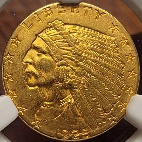 1925-D GOLD Indian Head $2.50 Quarter Eagle - NGC MS 62