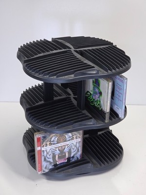 Alpha CD Storage Tower Rotating Carousel Spinner Rack Holds 120 132 Jewel Case