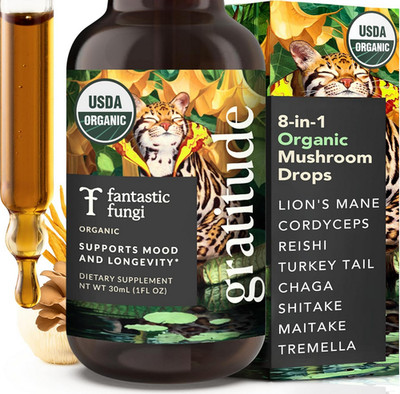 Fantastic Fungi Mushroom Extract - 8-in-1 Organic Complex Mushroom Supplement...