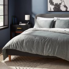 3pc Full/Queen Luxe Jacquard Duvet Cover and Sham Set Light Teal Green