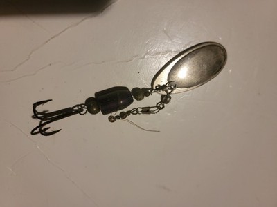Vintage Wright & McGill RAZZLE DAZZLE #3 Nickel 1'' inline Spinner Fish Lure Vtg