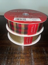  2 Rolls Kirkland Wire-Edged Ribbon 2.5" Wide 50 YD Gift Wrap Christmas Ribbon