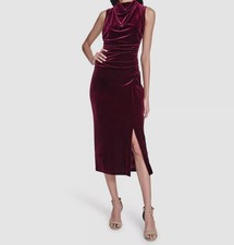 Vince Camuto Women's Purple Sleeveless Cowl Neck Velvet Bodycon Dress Size 2