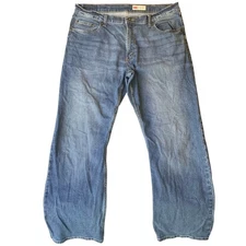 Wrangler Men Jeans size 36x30 Blue Mid Rise Straight Leg Stretch Relaxed Boot