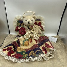 Vintage Beige Bear Plush Stuffed Animal 12" With Hand made Clothes/wings